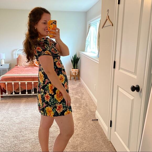 Farm Rio Anthropologie Smocked Floral Mini Dress SP - Picture 4 of 15